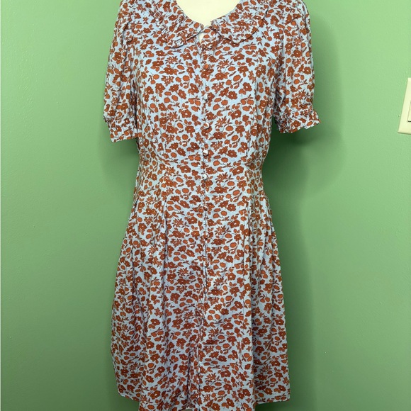 Madewell Dresses & Skirts - Madewell Rust Floral Midi Dress 10